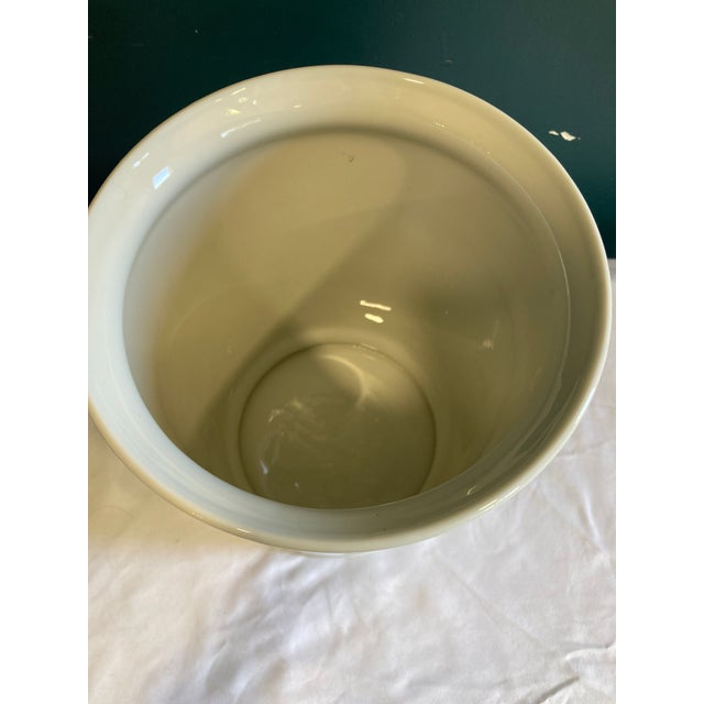 Vintage Liette International Porcelain Red & Gold Scroll Wastebasket For Sale In Oklahoma City - Image 6 of 8