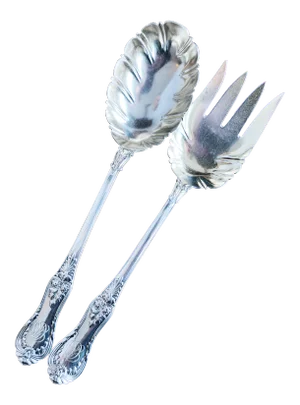 Antique Silver Plated Tiffany & Co Serving Utensils - a Pair