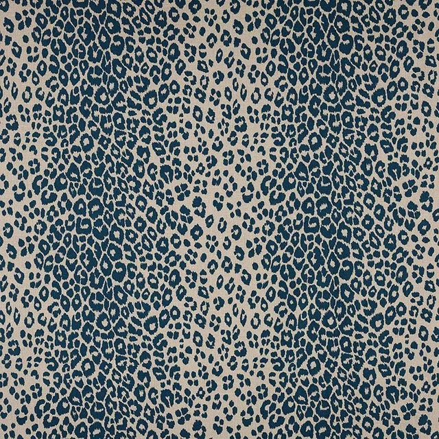 Schumacher Iconic Leopard Fabric in ink/Natural For Sale