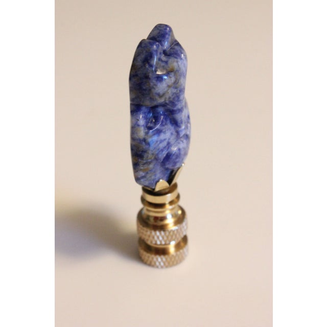 Sodalite Stone Fox Lamp Finial For Sale - Image 4 of 4