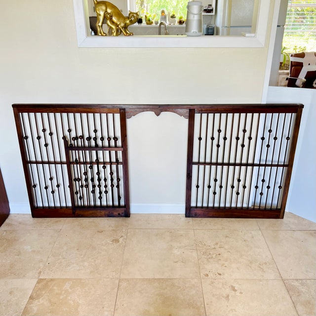 Victorian Victorian Stick and Ball Partition Panel With Gate, Late 19th Century For Sale - Image 3 of 12