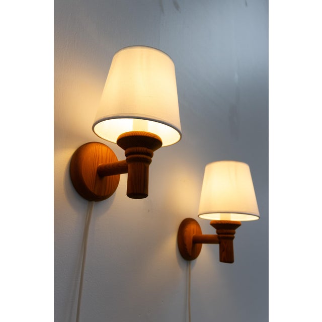Mid-Century Modern Scandinavian Pine Wall Sconces from Darø, 1970s, Set of 2 For Sale - Image 3 of 18