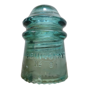 Vintage Hemingray No. 9 Aqua or Teal Glass Insulator
