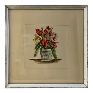 1940's Original Floral Gouache Painting Spring Bouquet, by Elise Rutledge