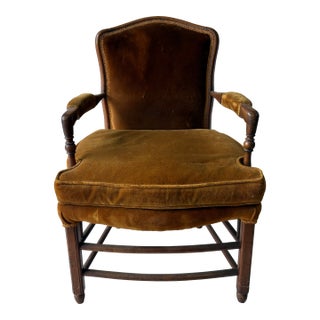 Antique Early American Upholstered Armchair For Sale