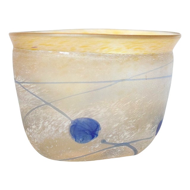 Galaxy Blue Bowl from in Glass by Bertil Vallien for Kosta Boda, Sweden, 1982 For Sale