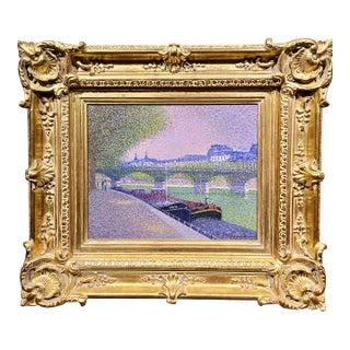 Jean Vollet – Pont Des Arts, Paris – French Pointillist Oil Painting For Sale