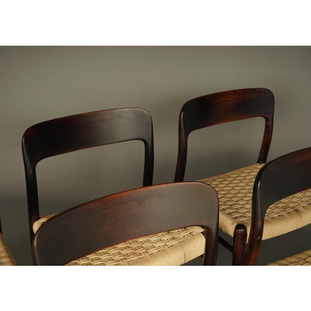 Brown Model 75 Chairs in Beech by Niels Otto Møller for J.L. Moller, 1960s, Set of 6 For Sale - Image 8 of 18