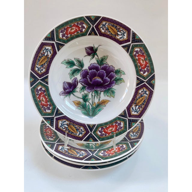 Georges Briard 1970s Georges Briard Amethyst-Kutani Salad or Soup Plates - Set of 4 For Sale - Image 4 of 5