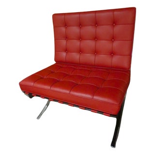 Knoll Barcelona Chair in Red Leather For Sale