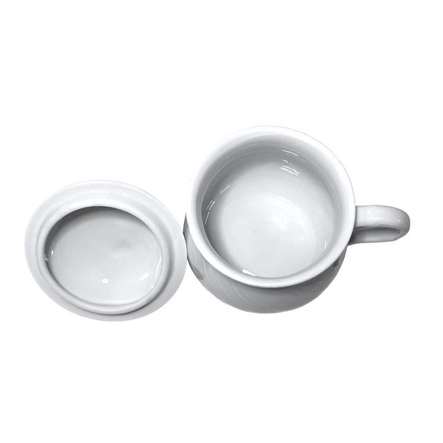 Late 20th Century Richard Ginori Vecchio White Porcelain Pot De Crème Cups - Set of 5 For Sale In Baton Rouge - Image 6 of 12