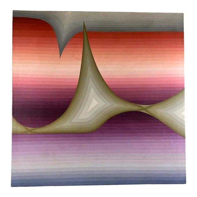 Mid Century Hard Line Abstract | Chairish
