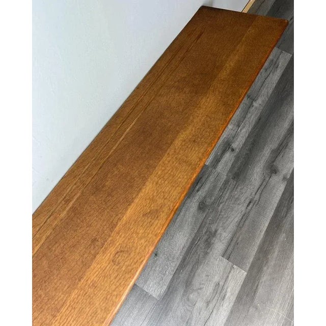 Brown French Vintage Carved Oak Coat Rack with 5 Metal Hooks For Sale - Image 8 of 9