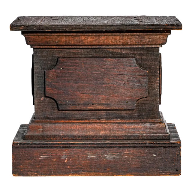 Tiered Architectural Antique Carved Wood Pedestal for Home or Collector Art Statue Display For Sale