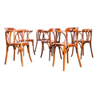Burnt Orange Three Spoked Fan Back Armchairs, 1980s, Set of 6 For Sale