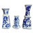 Vintage Silvestri Blue and White Ceramic Candlestick Holders- Set of 3 For Sale