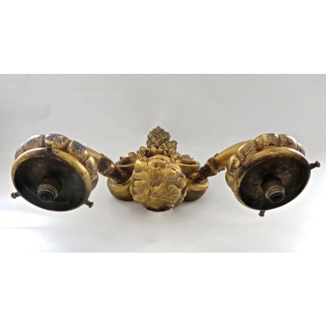 19thc French Louis XV Carved & Gilt Wood Putto/ Cherub Double Wall Sconces Electrified a - Pair For Sale - Image 9 of 13