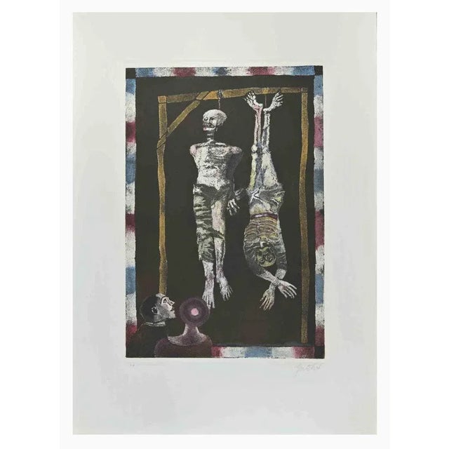 Modern Franco Gentilini, The Hanged Man, Etching and Aquatint, 1970s For Sale - Image 3 of 3