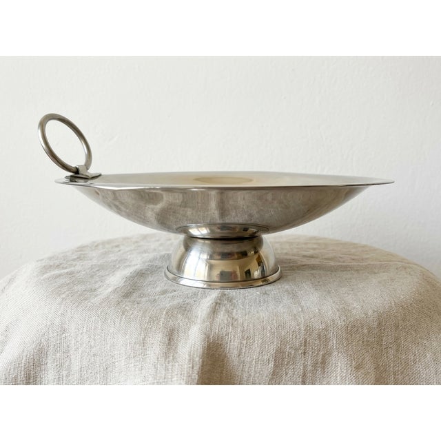 1960s Art Deco French Stainless Steel Centerpiece Fruit Bowl, 1960s For Sale - Image 5 of 6