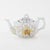 This exquisite antique porcelain tea set includes a teapot and sugar bowl, both featuring a delicate floral design, gold...