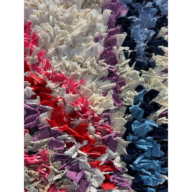 1980s Stunning Berber Moroccan Boucheoruite Cotton Rug For Sale - Image 5 of 10