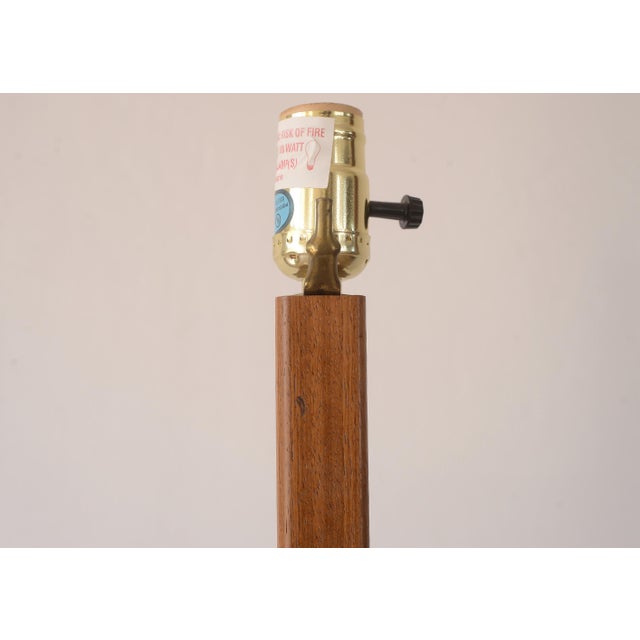 Vintage Danish Modern Teak & Black Metal Table Lamp For Sale - Image 12 of 13