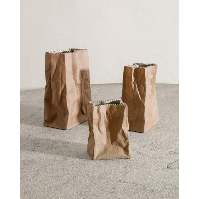 Paper Bag Vases by Tapio Wirkkala, 1970s, Set of 3 For Sale - Image 3 of 6