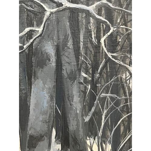 Claude Sauthier, Snowy Forest, 1970s, Oil on Canvas For Sale - Image 4 of 13