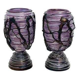 Sculptural Murano Glass Table Lamps, 1990, Set of 2 For Sale