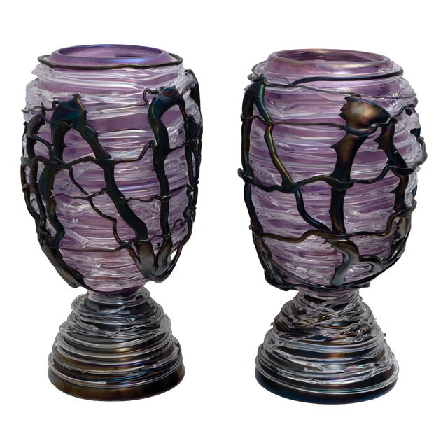 Sculptural Murano Glass Table Lamps, 1990, Set of 2 For Sale