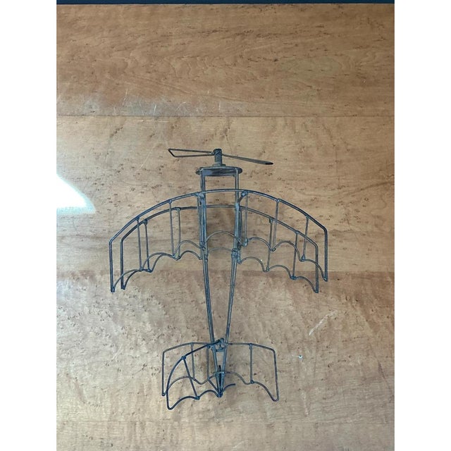 Vintage Metal Wire Airplane Sculpture For Sale - Image 12 of 12
