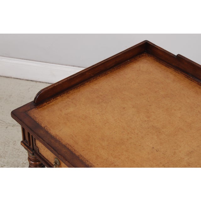 Jonathan Charles Sheraton Leather Top Mahogany Desk For Sale - Image 13 of 16