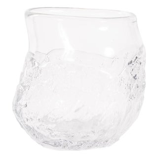 Portage Ice Clear Abstract Glass Vase- Short For Sale