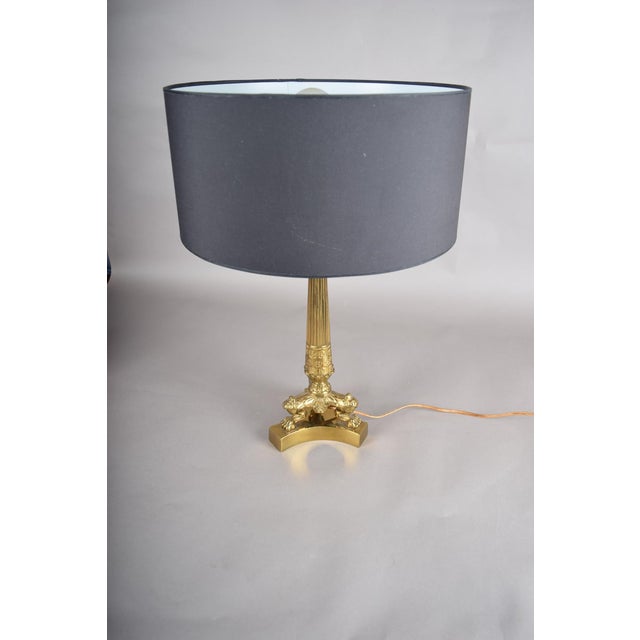 Metal French Empire Style Brass Table Lamp, 1950s For Sale - Image 7 of 13