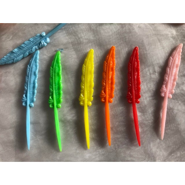 Vintage Pen Quill Cocktail Drink Hors d'Oeuvres Picks Set of 45 For Sale In New York - Image 6 of 15