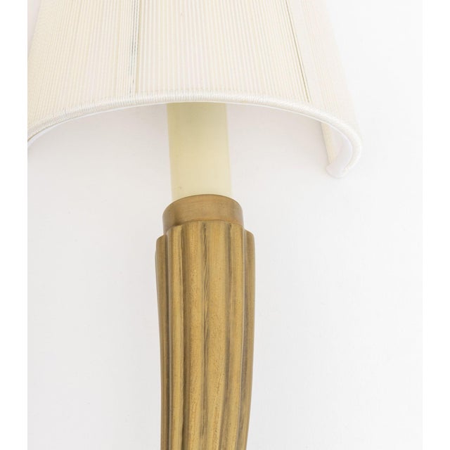 Art Deco Style Brass 2-Branch Wall Sconces, Pair For Sale - Image 4 of 7