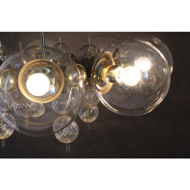 Large Chandelier in Brass Finish attributed to Kamenicky Senov, 1970s For Sale - Image 14 of 15