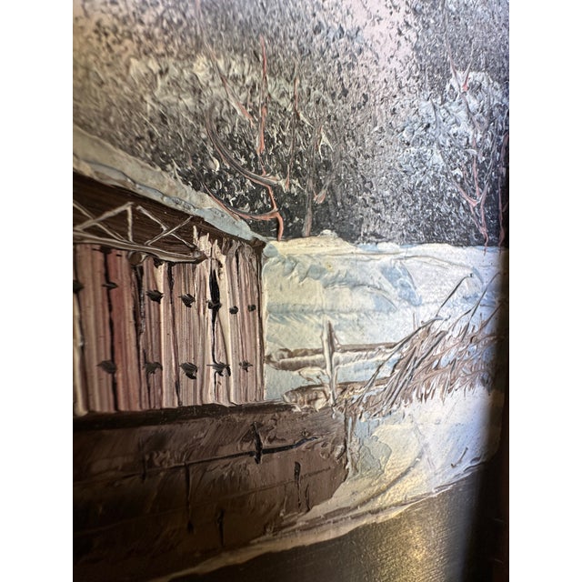 Vintage 1970s Oil Painting on Canvas by Artist K. Michaelson, Original Frame For Sale - Image 10 of 10