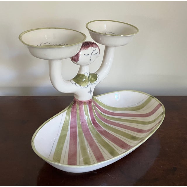 Mid-Century Modern California Pottery Figural Serving Dish by Hedi Schoop Signed & Dated 1961 For Sale - Image 12 of 17