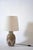 Beige and white geometric pattern ceramic lamp, 1960s. Height: 29 cm - 11.42 in Diameter: 17 cm - 6.69 in Height with...