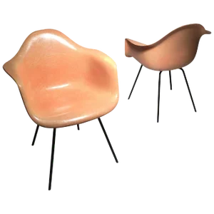 Early Pair of Charles Eames Shell Chairs in Beautiful Light Coral