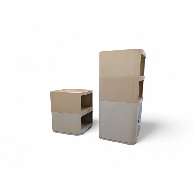 Vintage Componibili Modular Storage Units by Anna Castelli Ferrieri for Kartell, 1960s, Set of 2 For Sale - Image 3 of 11