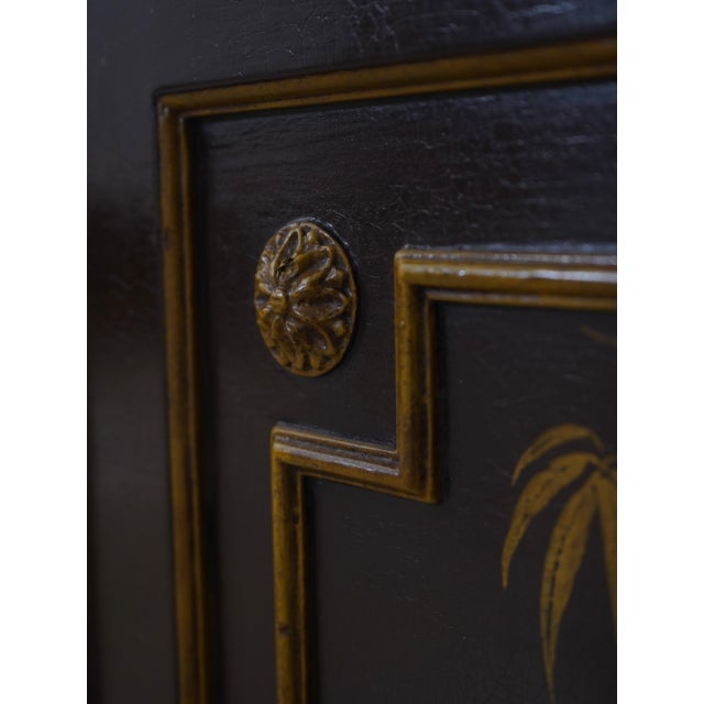 Antique Chinoiserie Decorated 2 Door China Bookcase Cabinet For Sale - Image 14 of 18