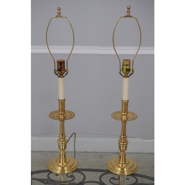 Pair Baldwin Solid Brass Candlestick Table Lamps Chairish