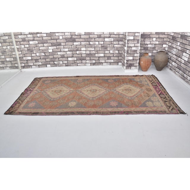 Handmade wool carpet in Turkish Anatolia , Vintage Oushak Rug,Turkish Vintage Anatolian Rug, Handmade wool Rug . One Of...