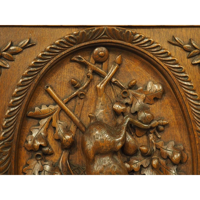 Pair of French Antique Black Forest Panels in Carved Oak, Late 19th Century For Sale - Image 16 of 18