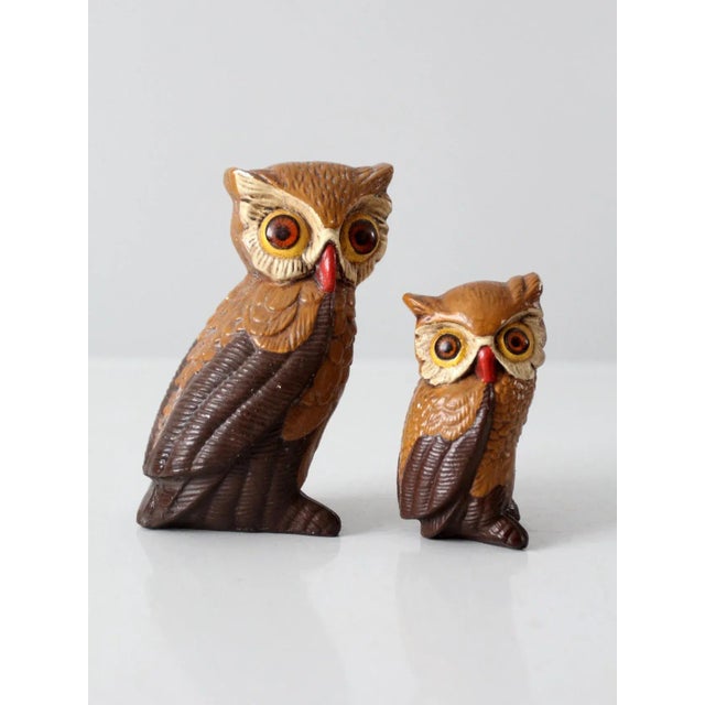 Ceramic Vintage Owls Pair For Sale - Image 7 of 11