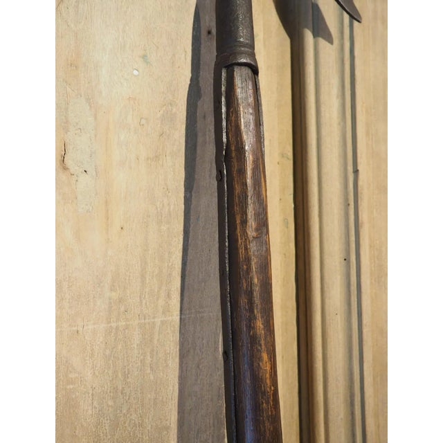 Pair of Tall and Decorative Wood and Iron Halberds, Circa 1900 | Chairish