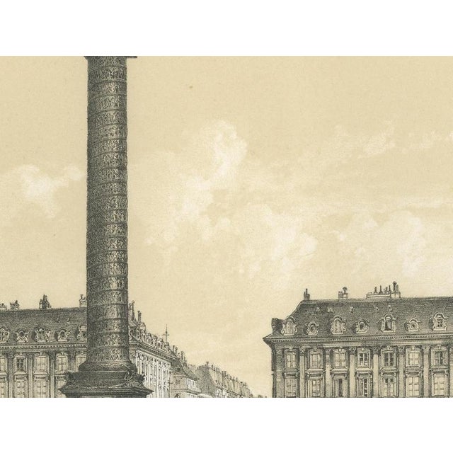 Antique Lithograph of Place Vendôme Column in Paris after Jacottet, 1850 For Sale - Image 6 of 9
