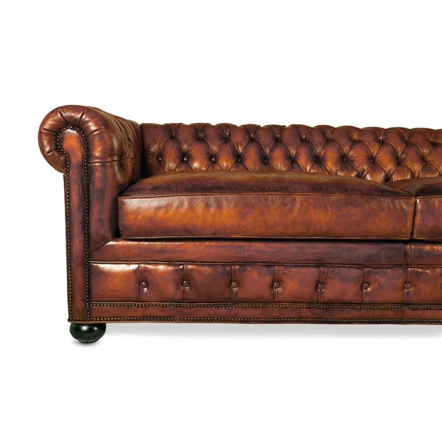 Contemporary Chesterfield Leather Sofa For Sale - Image 4 of 9